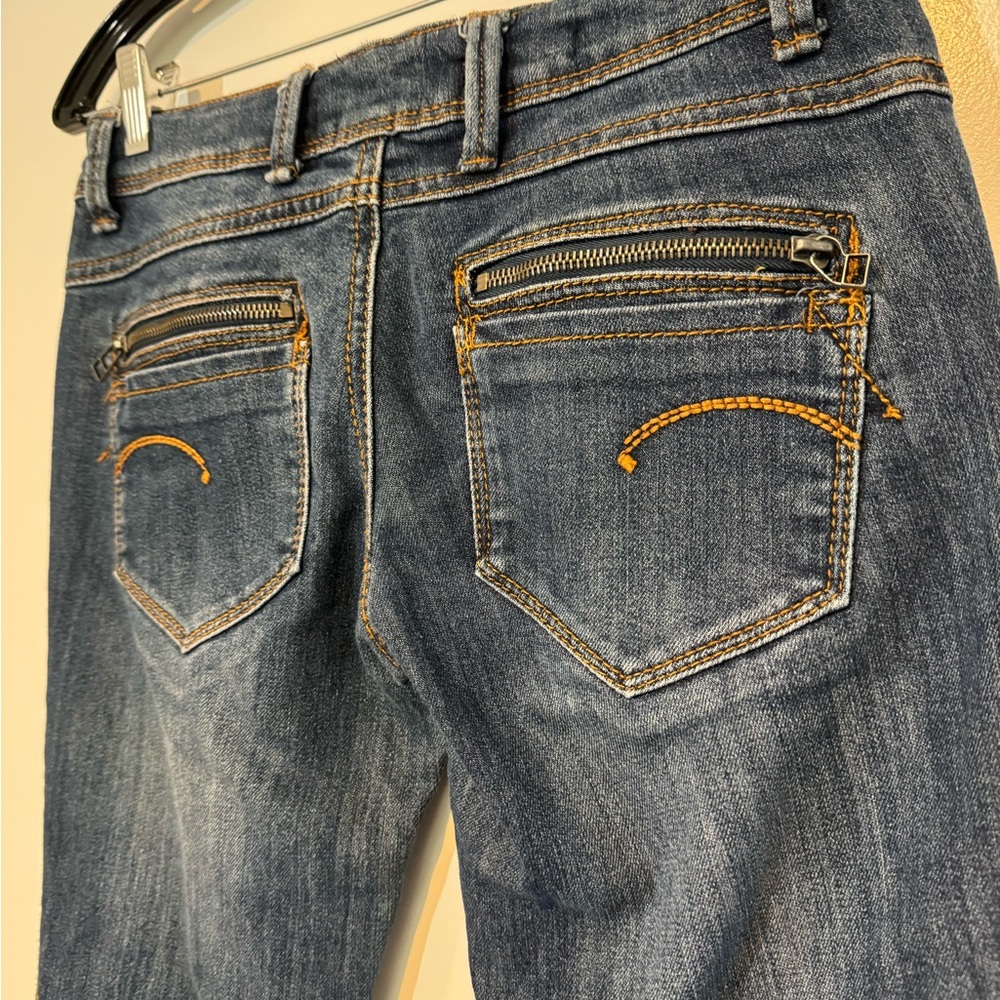 Ultra Low Rise Seduction V2:Victoria Moto Skinny Jeans Dark Wash Size 3/31 - Picture 6 of 6